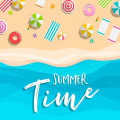 Wall Mural - Summer time card of tropical beach vacation