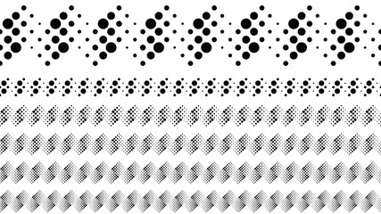 Poster - Geometric dotted pattern text divider set - monochrome abstract vector design elements