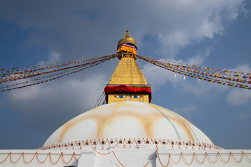 Boudhanath Stupa at Kathmandu Nepal is one of the largest Buddhist stupas in the world. It is the center of Tibetan culture in Kathmandu.