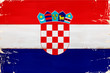 Flaga Chorwacji malowana na starej desce.