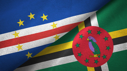 Cabo Verde and Dominica two flags textile cloth, fabric texture