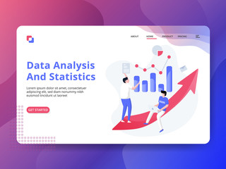 Fototapete - Landing Page Data Analysis And Statistics