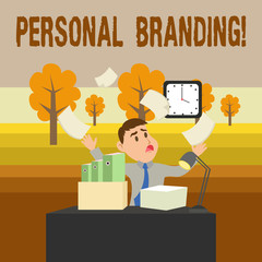 Poster - Conceptual hand writing showing Personal Branding. Concept meaning process of creating a recognizable professional name