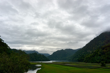 Ba Be lake, Bac Kan province, Vietnam - Mai 06, 2019: Ba Be lake. Stunning scenery of Ba Be Lake in Bac Kan Province, Vietnam