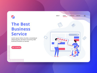 Fototapete - Landing Page The Best Business Service