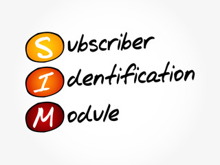 Poster - SIM - Subscriber Identification Module acronym, technology concept background