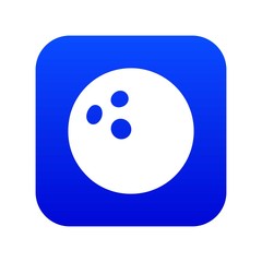 Poster - Bowling ball icon blue vector isolated on white background