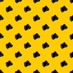 Poster - Bulldog dog pattern seamless vector repeat geometric yellow for any design