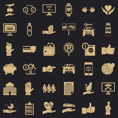 Poster - Monitor icons set. Simple style of 36 monitor vector icons for web for any design