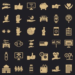 Poster - Device icons set. Simple style of 36 device vector icons for web for any design