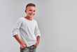 © Olena Apetroaiei - Cute boy on a gray background