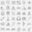 Catastrophic icons set. Outline style of 36 catastrophic vector icons for web for any design