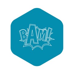 Sticker - BAM, explosion effect icon. Outline illustration of BAM, explosion effect vector icon for web