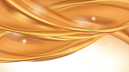 Poster - orange golden flowing liquid vector abstract background