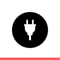 Fototapete - Plug vector icon, electric symbol. Simple, flat design isolated on white background for web or mobile app