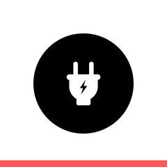 Fototapete - Plug vector icon, electric symbol. Simple, flat design isolated on white background for web or mobile app