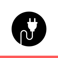 Fototapete - Plug vector icon, electric symbol. Simple, flat design isolated on white background for web or mobile app