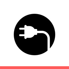 Fototapete - Plug vector icon, electric symbol. Simple, flat design isolated on white background for web or mobile app
