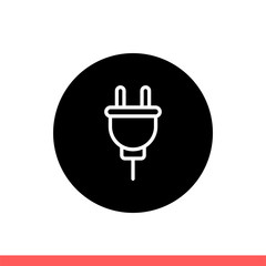 Fototapete - Plug vector icon, electric symbol. Simple, flat design isolated on white background for web or mobile app