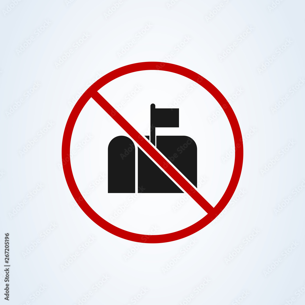 No mailbox allowed. forbidden symbol flat style. Vector illustration ...