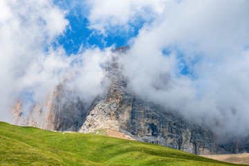 Sticker - Low clouds at a mountain peak