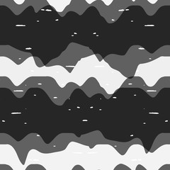 Poster - Abstract wavy line pattern, seamless vector geometric background.