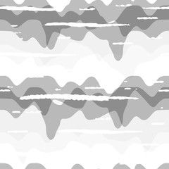 Poster - Abstract wavy line pattern, seamless vector geometric background.