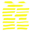 yellow marker text selection. Yellow watercolor hand drawn highlight