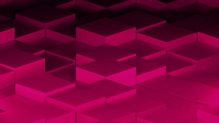 Aufkleber - Many abstract isometric cubes, modern computer generated 3D rendering background