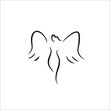 angel icon vector line illustration