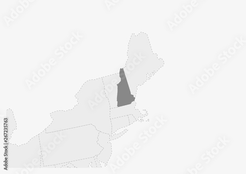 Map Of Usa With Highlighted New Hampshire State Map Buy This