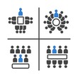 meeting and conference icon set
