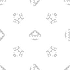 Poster - Girl backpack pattern seamless vector repeat geometric for any web design