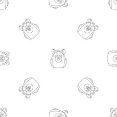 Poster - cute bear backpack pattern seamless vector repeat geometric for any web design