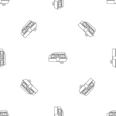Poster - Modern camp trailer pattern seamless vector repeat geometric for any web design