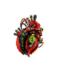 Sticker - Sci-fi artificial heart 3d rendering