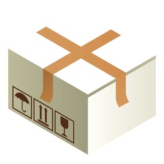 Poster - Delivery box icon. Isometric of delivery box vector icon for web design isolated on white background