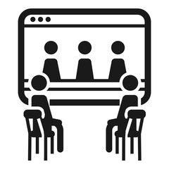 Poster - Online people cohesion icon. Simple illustration of online people cohesion vector icon for web design isolated on white background