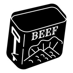 Canvas Print - Beef tin can icon. Simple illustration of beef tin can vector icon for web design isolated on white background
