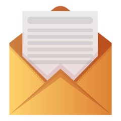 Poster - Open envelope icon. Cartoon of open envelope vector icon for web design isolated on white background