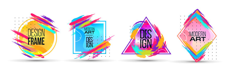 Poster - Vector frame for text Modern Art graphics for hipsters . dynamic frame stylish