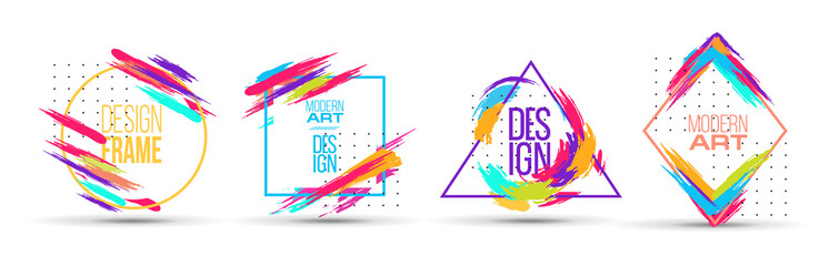 Poster - Vector frame for text Modern Art graphics for hipsters . dynamic frame stylish