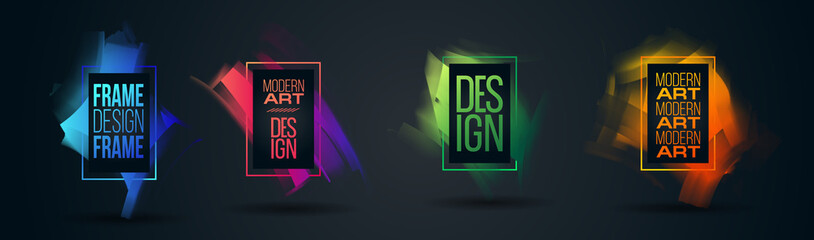 Poster - Vector frame Art graphics for hipsters . dynamic frame stylish geometric black