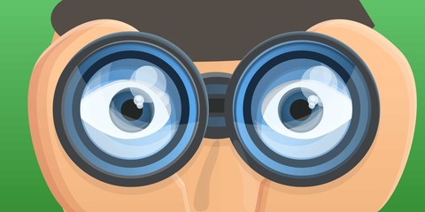 Poster - Binoculars concept banner. Cartoon illustration of binoculars vector concept banner for web design
