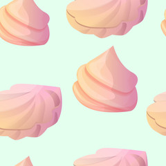 Poster - Tasty meringue pattern. Cartoon illustration of tasty meringue vector pattern for web design