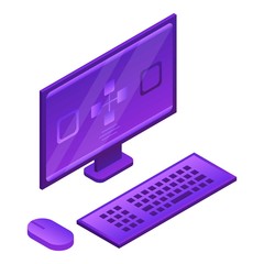 Poster - desktop computer icon. isometric of desktop computer vector icon for web design isolated on white ba