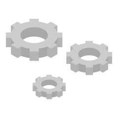 Poster - Set gear cog icon. Isometric of set gear cog vector icon for web design isolated on white background