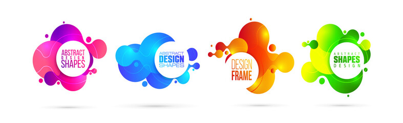 Poster - vector illustration. modern organic liquid. graphic frame design for text.