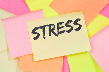 Wall Mural - Stress stressed business concept burnout at work relaxed office note paper