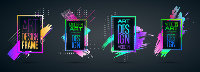Poster - Vector frame for text Modern Art graphics for hipsters